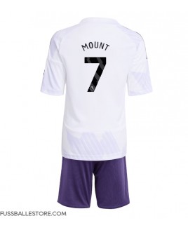Günstige Manchester United Mason Mount #7 Auswärts Trikotsatzt Kinder 2025-26 Kurzarm (+ Kurze Hosen)
